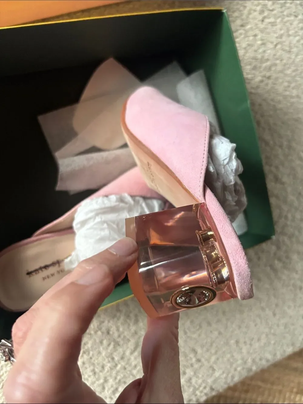 kate spade Pink Suede Slide Sandals